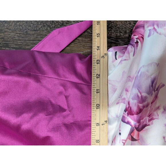 Ellie Wilde Dress Womens 12 Purple Floral Halter Prom - Picture 7 of 9